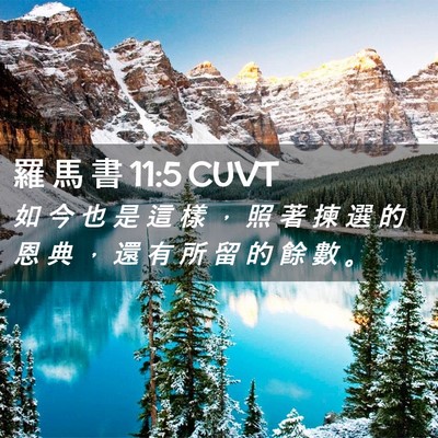 Picture 02 - 羅 馬 書 11:5 CUVT - 如 今 也 是 這 樣 ， 照 著 揀 選 的 - Bible Verse Picture