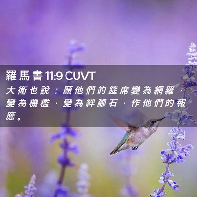 Picture 02 - 羅 馬 書 11:9 CUVT - 大 衛 也 說 ： 願 他 們 的 筵 席 變 - Bible Verse Picture