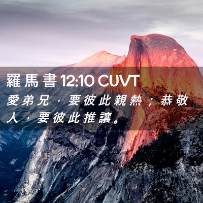 Picture 02 - 羅 馬 書 12:10 CUVT - 愛 弟 兄 ， 要 彼 此 親 熱 ； 恭 敬 - Bible Verse Picture