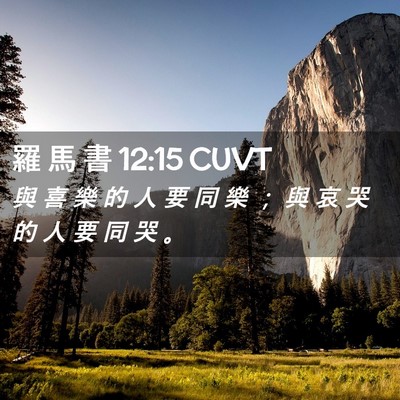 Picture 02 - 羅 馬 書 12:15 CUVT - 與 喜 樂 的 人 要 同 樂 ； 與 哀 哭 - Bible Verse Picture