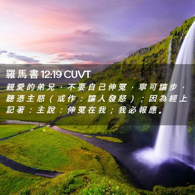 Picture 02 - 羅 馬 書 12:19 CUVT - 親 愛 的 弟 兄 ， 不 要 自 己 伸 冤 - Bible Verse Picture