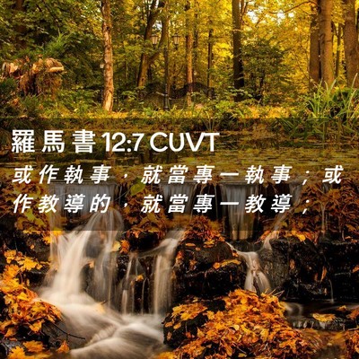 Picture 02 - 羅 馬 書 12:7 CUVT - 或 作 執 事 ， 就 當 專 一 執 事 ； - Bible Verse Picture