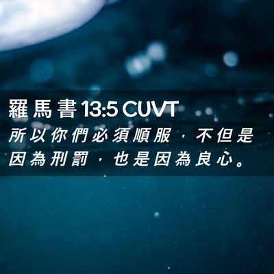Picture 02 - 羅 馬 書 13:5 CUVT - 所 以 你 們 必 須 順 服 ， 不 但 是 - Bible Verse Picture