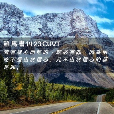Picture 02 - 羅 馬 書 14:23 CUVT - 若 有 疑 心 而 吃 的 ， 就 必 有 罪 - Bible Verse Picture