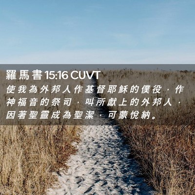 Picture 02 - 羅 馬 書 15:16 CUVT - 使 我 為 外 邦 人 作 基 督 耶 穌 的 - Bible Verse Picture