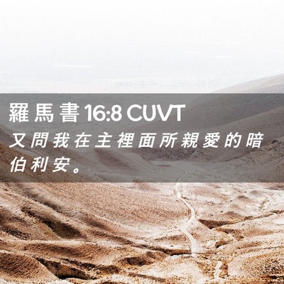 Picture 02 - 羅 馬 書 16:8 CUVT - 又 問 我 在 主 裡 面 所 親 愛 的 暗 - Bible Verse Picture