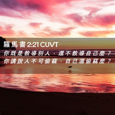 Picture 02 - 羅 馬 書 2:21 CUVT - 你 既 是 教 導 別 人 ， 還 不 教 導 - Bible Verse Picture