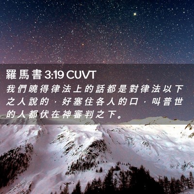 Picture 02 - 羅 馬 書 3:19 CUVT - 我 們 曉 得 律 法 上 的 話 都 是 對 - Bible Verse Picture