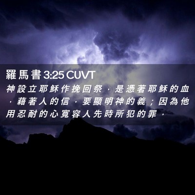 Picture 02 - 羅 馬 書 3:25 CUVT - 神 設 立 耶 穌 作 挽 回 祭 ， 是 憑 - Bible Verse Picture