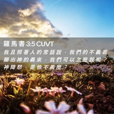 Picture 02 - 羅 馬 書 3:5 CUVT - 我 且 照 著 人 的 常 話 說 ， 我 們 - Bible Verse Picture