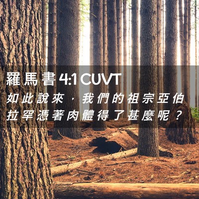 Picture 02 - 羅 馬 書 4:1 CUVT - 如 此 說 來 ， 我 們 的 祖 宗 亞 伯 - Bible Verse Picture
