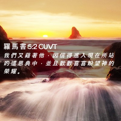 Picture 02 - 羅 馬 書 5:2 CUVT - 我 們 又 藉 著 他 ， 因 信 得 進 入 - Bible Verse Picture