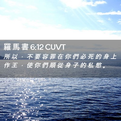 Picture 02 - 羅 馬 書 6:12 CUVT - 所 以 ， 不 要 容 罪 在 你 們 必 死 - Bible Verse Picture
