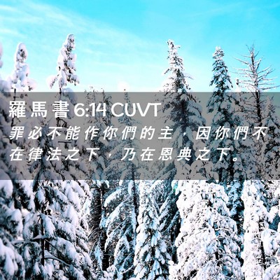 Picture 02 - 羅 馬 書 6:14 CUVT - 罪 必 不 能 作 你 們 的 主 ， 因 你 - Bible Verse Picture