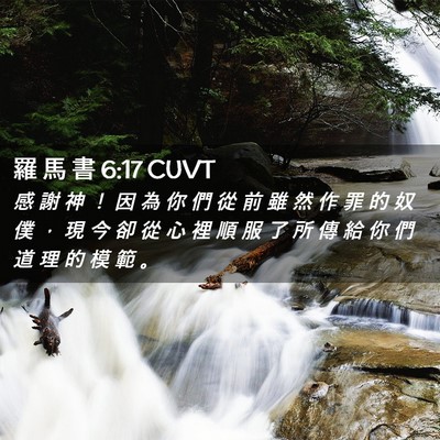 Picture 02 - 羅 馬 書 6:17 CUVT - 感 謝 神 ！ 因 為 你 們 從 前 雖 然 - Bible Verse Picture