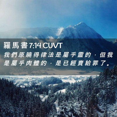 Picture 02 - 羅 馬 書 7:14 CUVT - 我 們 原 曉 得 律 法 是 屬 乎 靈 的 - Bible Verse Picture