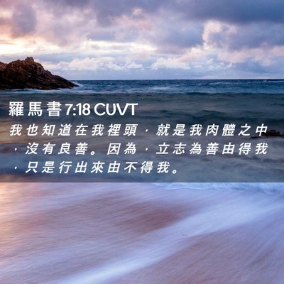 Picture 02 - 羅 馬 書 7:18 CUVT - 我 也 知 道 在 我 裡 頭 ， 就 是 我 - Bible Verse Picture
