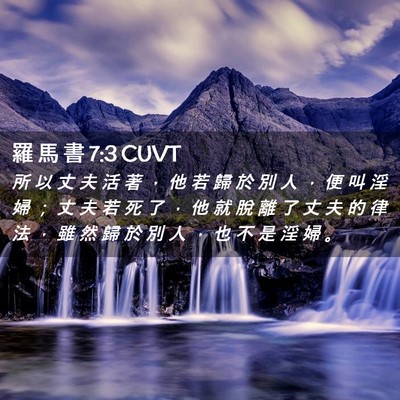 Picture 02 - 羅 馬 書 7:3 CUVT - 所 以 丈 夫 活 著 ， 他 若 歸 於 別 - Bible Verse Picture