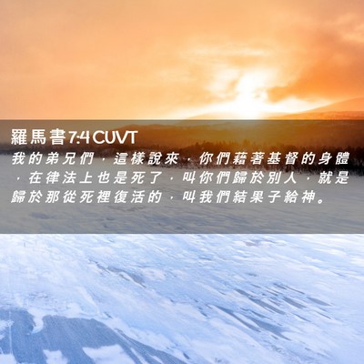 Picture 02 - 羅 馬 書 7:4 CUVT - 我 的 弟 兄 們 ， 這 樣 說 來 ， 你 - Bible Verse Picture