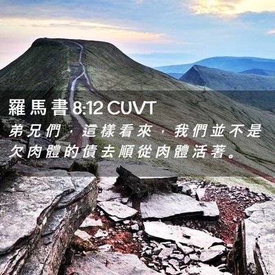 Picture 02 - 羅 馬 書 8:12 CUVT - 弟 兄 們 ， 這 樣 看 來 ， 我 們 並 - Bible Verse Picture