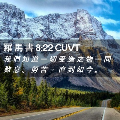 Picture 02 - 羅 馬 書 8:22 CUVT - 我 們 知 道 一 切 受 造 之 物 一 同 - Bible Verse Picture