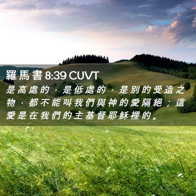 Picture 02 - 羅 馬 書 8:39 CUVT - 是 高 處 的 ， 是 低 處 的 ， 是 別 - Bible Verse Picture