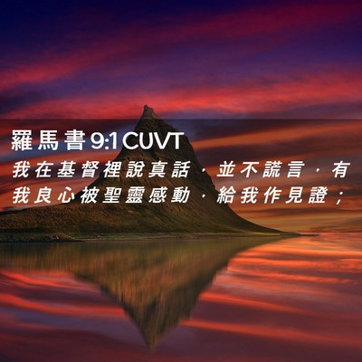 Picture 02 - 羅 馬 書 9:1 CUVT - 我 在 基 督 裡 說 真 話 ， 並 不 謊 - Bible Verse Picture