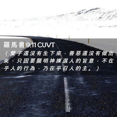 Picture 02 - 羅 馬 書 9:11 CUVT - （ 雙 子 還 沒 有 生 下 來 ， 善 惡 - Bible Verse Picture
