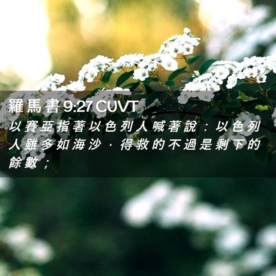 Picture 02 - 羅 馬 書 9:27 CUVT - 以 賽 亞 指 著 以 色 列 人 喊 著 說 - Bible Verse Picture