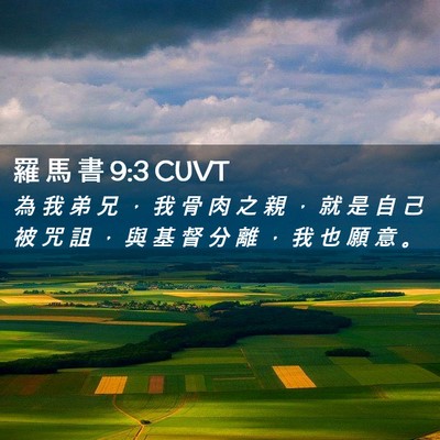 Picture 02 - 羅 馬 書 9:3 CUVT - 為 我 弟 兄 ， 我 骨 肉 之 親 ， 就 - Bible Verse Picture
