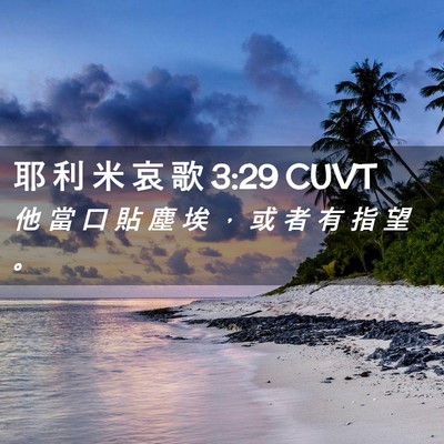 Picture 02 - 耶 利 米 哀 歌 3:29 CUVT - 他 當 口 貼 塵 埃 ， 或 者 有 指 望 - Bible Verse Picture