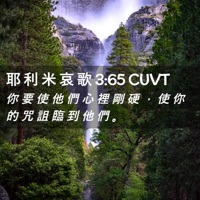Picture 02 - 耶 利 米 哀 歌 3:65 CUVT - 你 要 使 他 們 心 裡 剛 硬 ， 使 你 - Bible Verse Picture