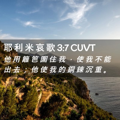 Picture 02 - 耶 利 米 哀 歌 3:7 CUVT - 他 用 籬 笆 圍 住 我 ， 使 我 不 能 - Bible Verse Picture