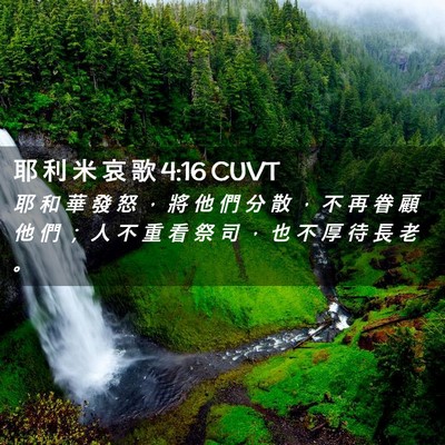Picture 02 - 耶 利 米 哀 歌 4:16 CUVT - 耶 和 華 發 怒 ， 將 他 們 分 散 ， - Bible Verse Picture