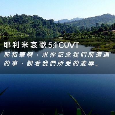 Picture 02 - 耶 利 米 哀 歌 5:1 CUVT - 耶 和 華 啊 ， 求 你 記 念 我 們 所 - Bible Verse Picture