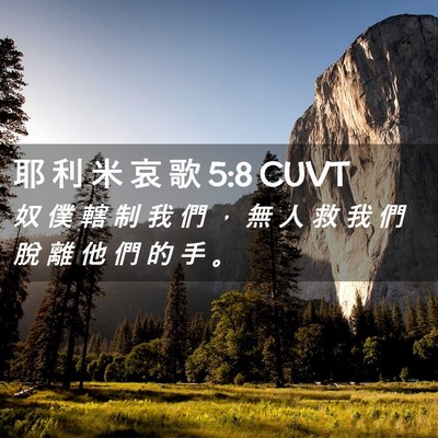 Picture 02 - 耶 利 米 哀 歌 5:8 CUVT - 奴 僕 轄 制 我 們 ， 無 人 救 我 們 - Bible Verse Picture