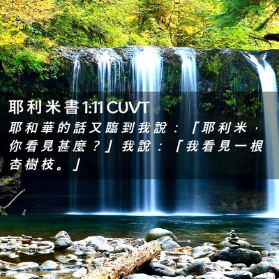 Picture 02 - 耶 利 米 書 1:11 CUVT - 耶 和 華 的 話 又 臨 到 我 說 ： 「 - Bible Verse Picture