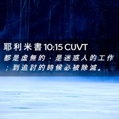 Picture 02 - 耶 利 米 書 10:15 CUVT - 都 是 虛 無 的 ， 是 迷 惑 人 的 工 - Bible Verse Picture