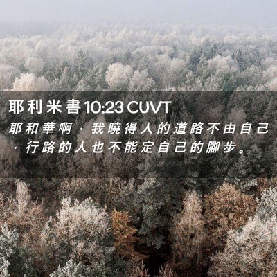 Picture 02 - 耶 利 米 書 10:23 CUVT - 耶 和 華 啊 ， 我 曉 得 人 的 道 路 - Bible Verse Picture