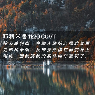 Picture 02 - 耶 利 米 書 11:20 CUVT - 按 公 義 判 斷 、 察 驗 人 肺 腑 心 - Bible Verse Picture