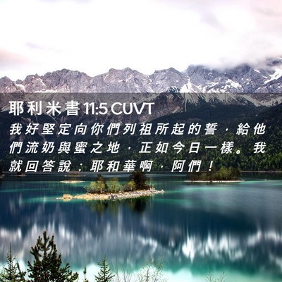Picture 02 - 耶 利 米 書 11:5 CUVT - 我 好 堅 定 向 你 們 列 祖 所 起 的 - Bible Verse Picture