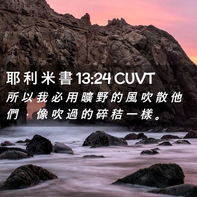 Picture 02 - 耶 利 米 書 13:24 CUVT - 所 以 我 必 用 曠 野 的 風 吹 散 他 - Bible Verse Picture
