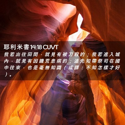 Picture 02 - 耶 利 米 書 14:18 CUVT - 我 若 出 往 田 間 ， 就 見 有 被 刀 - Bible Verse Picture