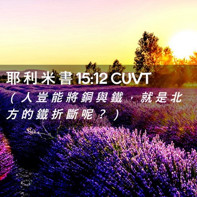 Picture 02 - 耶 利 米 書 15:12 CUVT - （ 人 豈 能 將 銅 與 鐵 ， 就 是 北 - Bible Verse Picture