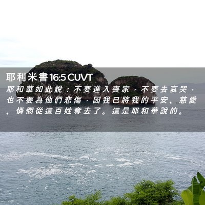 Picture 02 - 耶 利 米 書 16:5 CUVT - 耶 和 華 如 此 說 ： 不 要 進 入 喪 - Bible Verse Picture