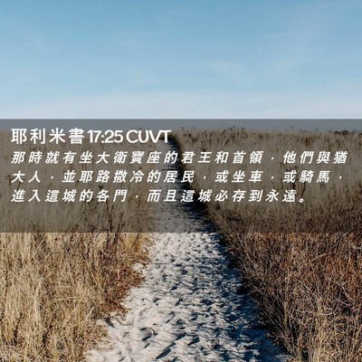 Picture 02 - 耶 利 米 書 17:25 CUVT - 那 時 就 有 坐 大 衛 寶 座 的 君 王 - Bible Verse Picture