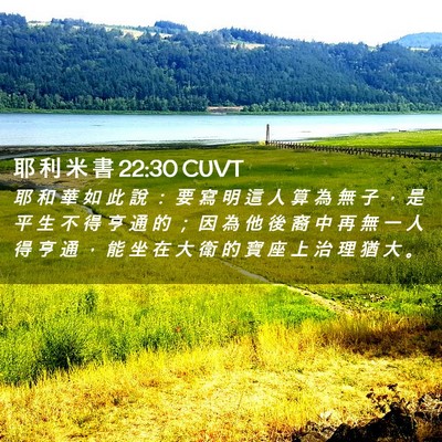 Picture 02 - 耶 利 米 書 22:30 CUVT - 耶 和 華 如 此 說 ： 要 寫 明 這 人 - Bible Verse Picture