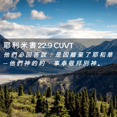 Picture 02 - 耶 利 米 書 22:9 CUVT - 他 們 必 回 答 說 ： 是 因 離 棄 了 - Bible Verse Picture