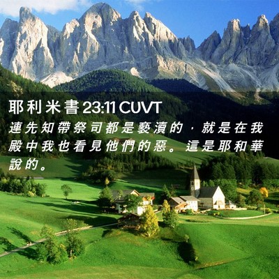 Picture 02 - 耶 利 米 書 23:11 CUVT - 連 先 知 帶 祭 司 都 是 褻 瀆 的 ， - Bible Verse Picture