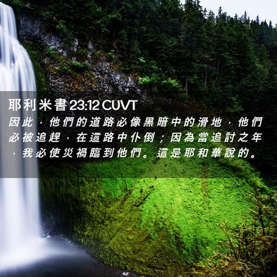 Picture 02 - 耶 利 米 書 23:12 CUVT - 因 此 ， 他 們 的 道 路 必 像 黑 暗 - Bible Verse Picture